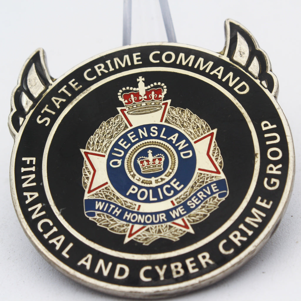 Queensland Police Cyber Crime Challenge Coin Electronic Evidence Unit 2.1" Copper Pre-owned