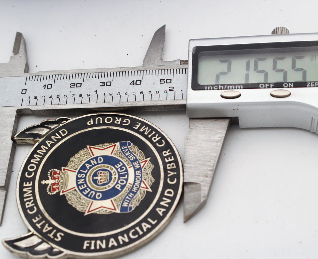 Queensland Police Cyber Crime Challenge Coin Electronic Evidence Unit 2.1" Copper Pre-owned