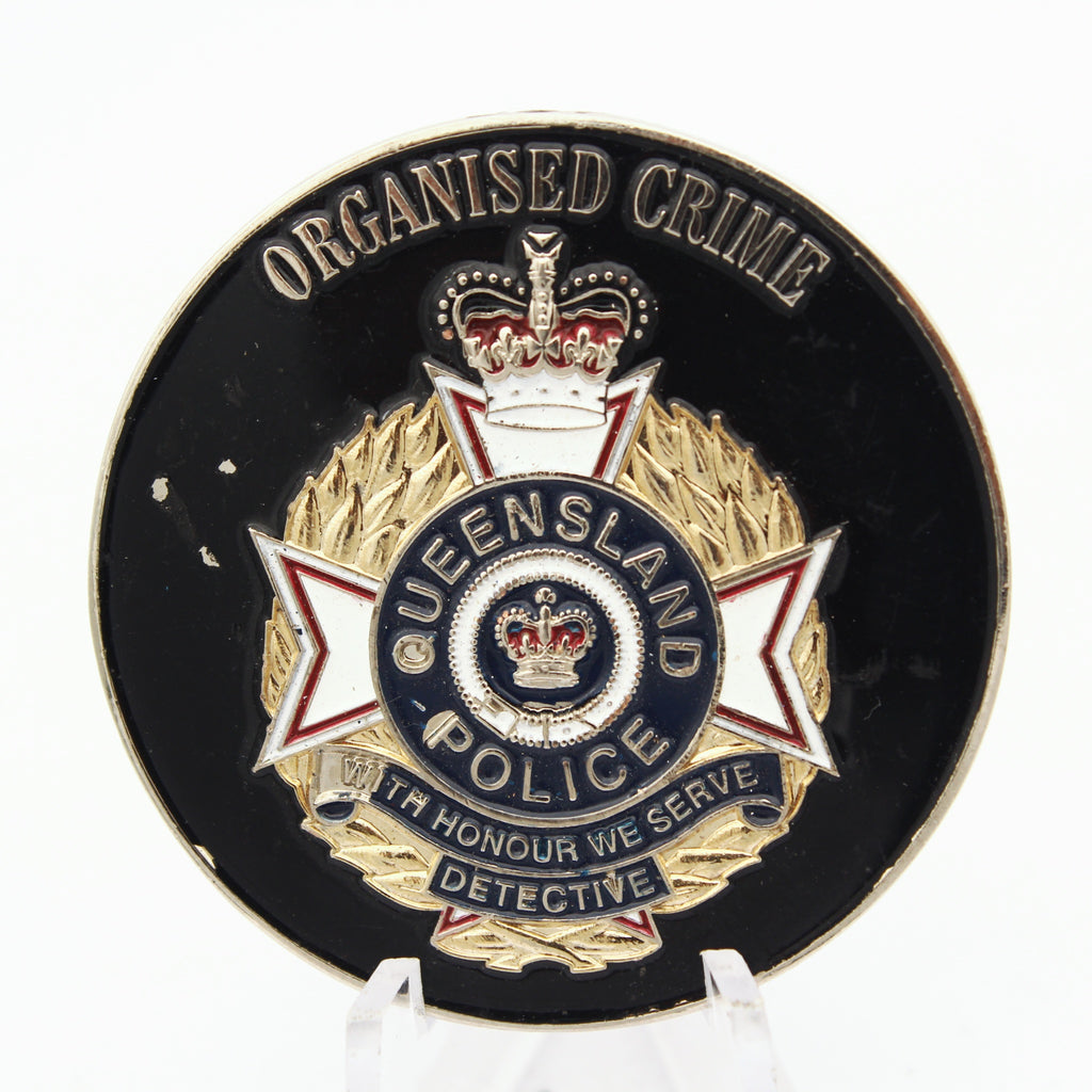 Queensland Police Organised Crime Detective Memorial Challenge Coin 1.75" Pre-owned