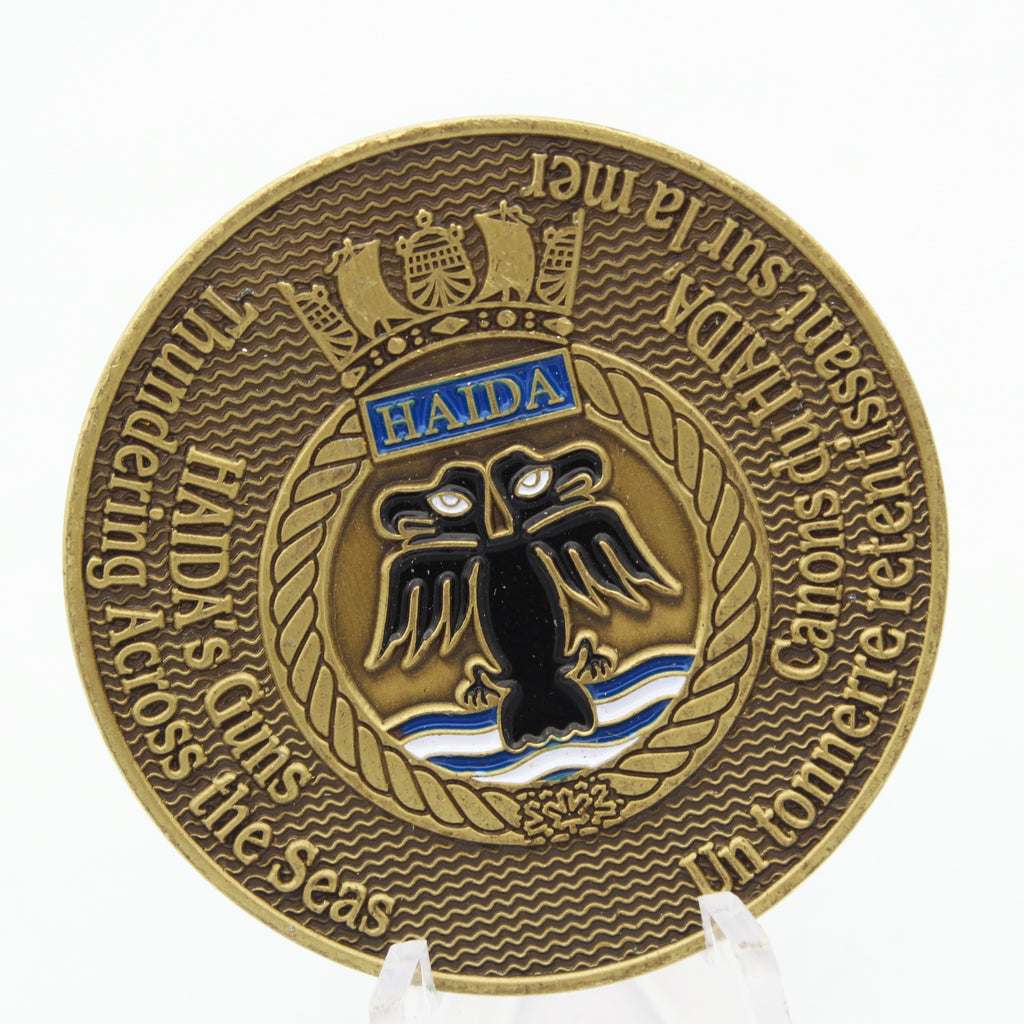 HMCS Haida Royal Canadian Navy Fightingest Ship Challenge Coin 1.75 Inch Collectible Pre-owned