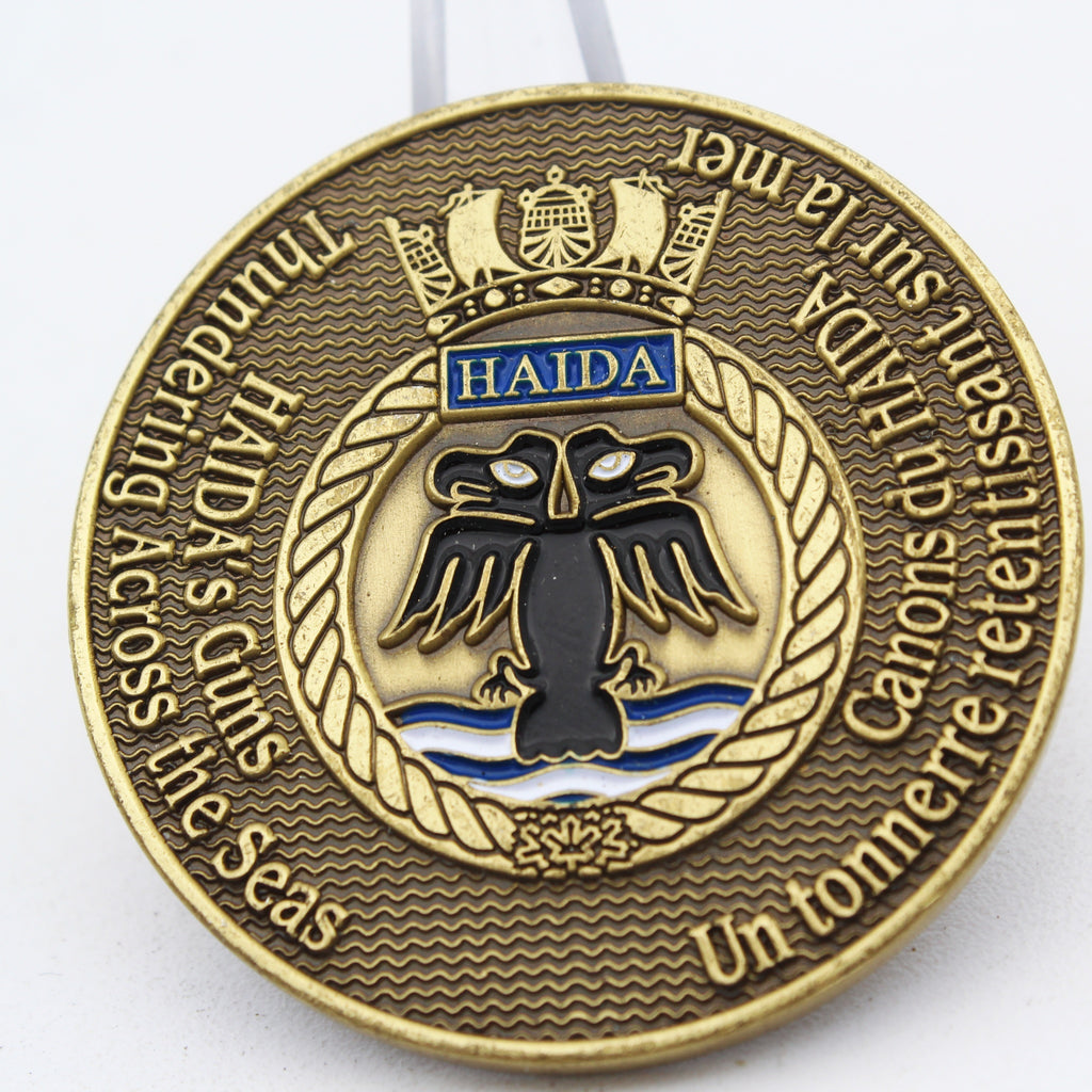 HMCS Haida Royal Canadian Navy Fightingest Ship Challenge Coin 1.75 Inch Collectible Pre-owned