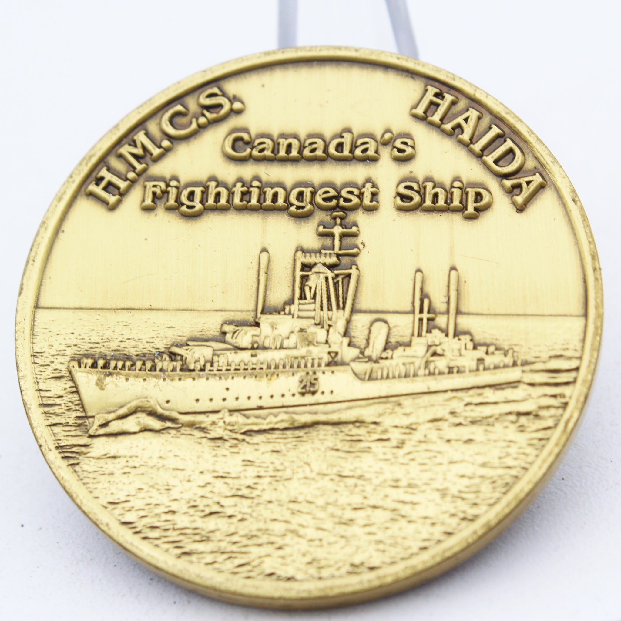 HMCS Haida Royal Canadian Navy Fightingest Ship Challenge Coin 1.75 Inch Collectible Pre-owned