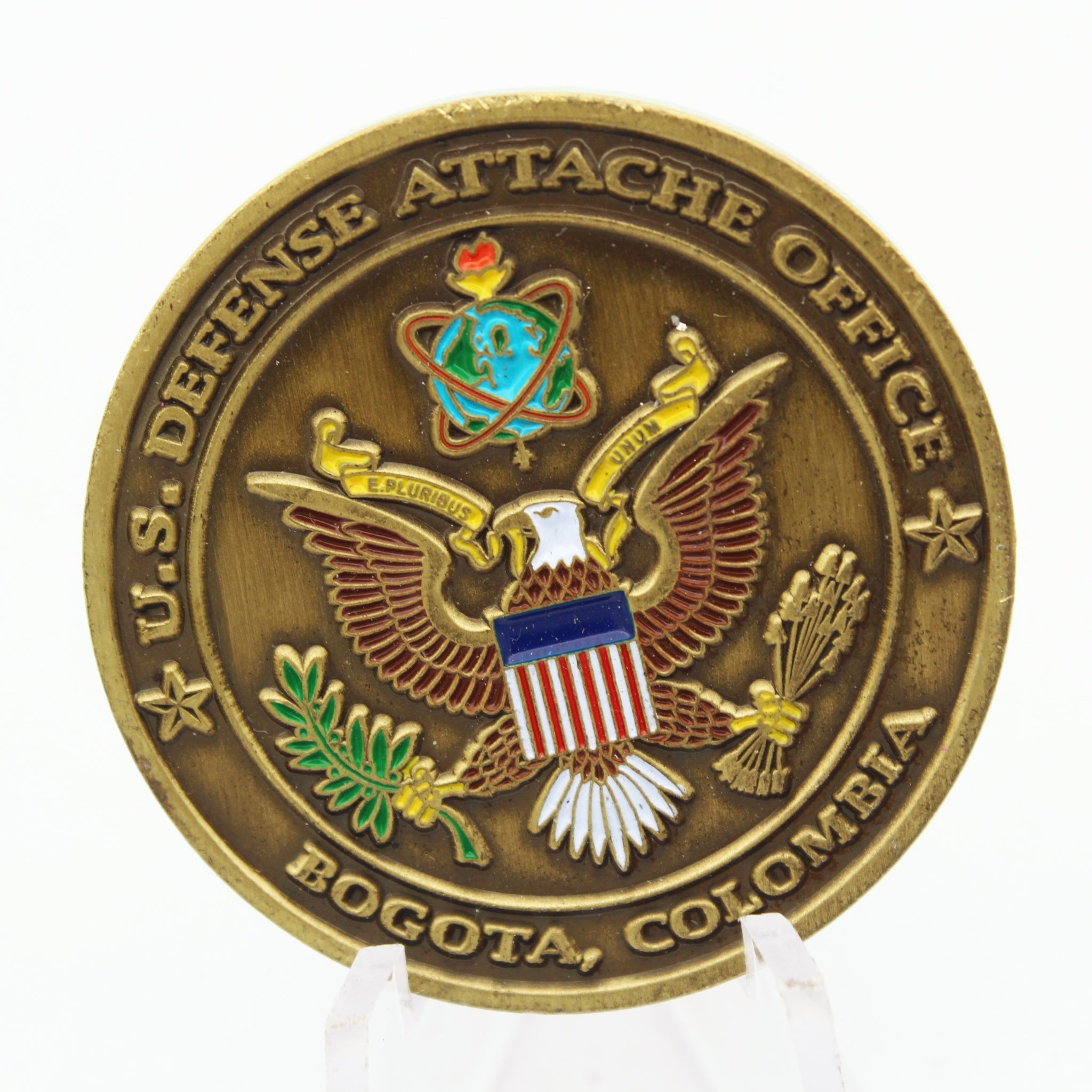 US Defense Attaché Office Bogota Colombia Challenge Coin Military Diplomatic 1.5" Pre-owned