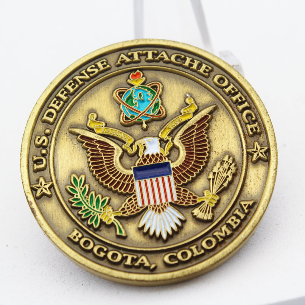 US Defense Attaché Office Bogota Colombia Challenge Coin Military Diplomatic 1.5" Pre-owned