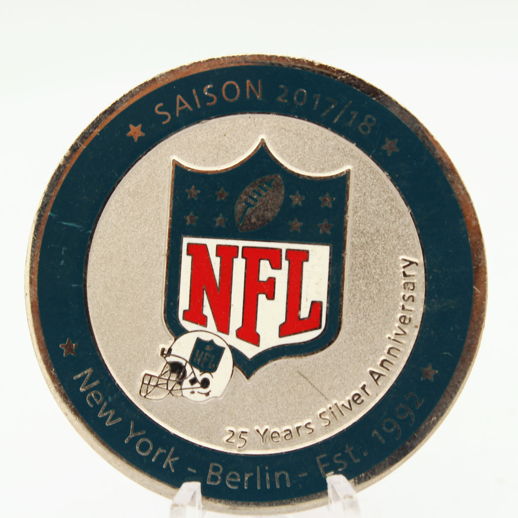 NFL Germany Allstars 25 Years Silver Anniversary Challenge Coin 2.0" Copper Used