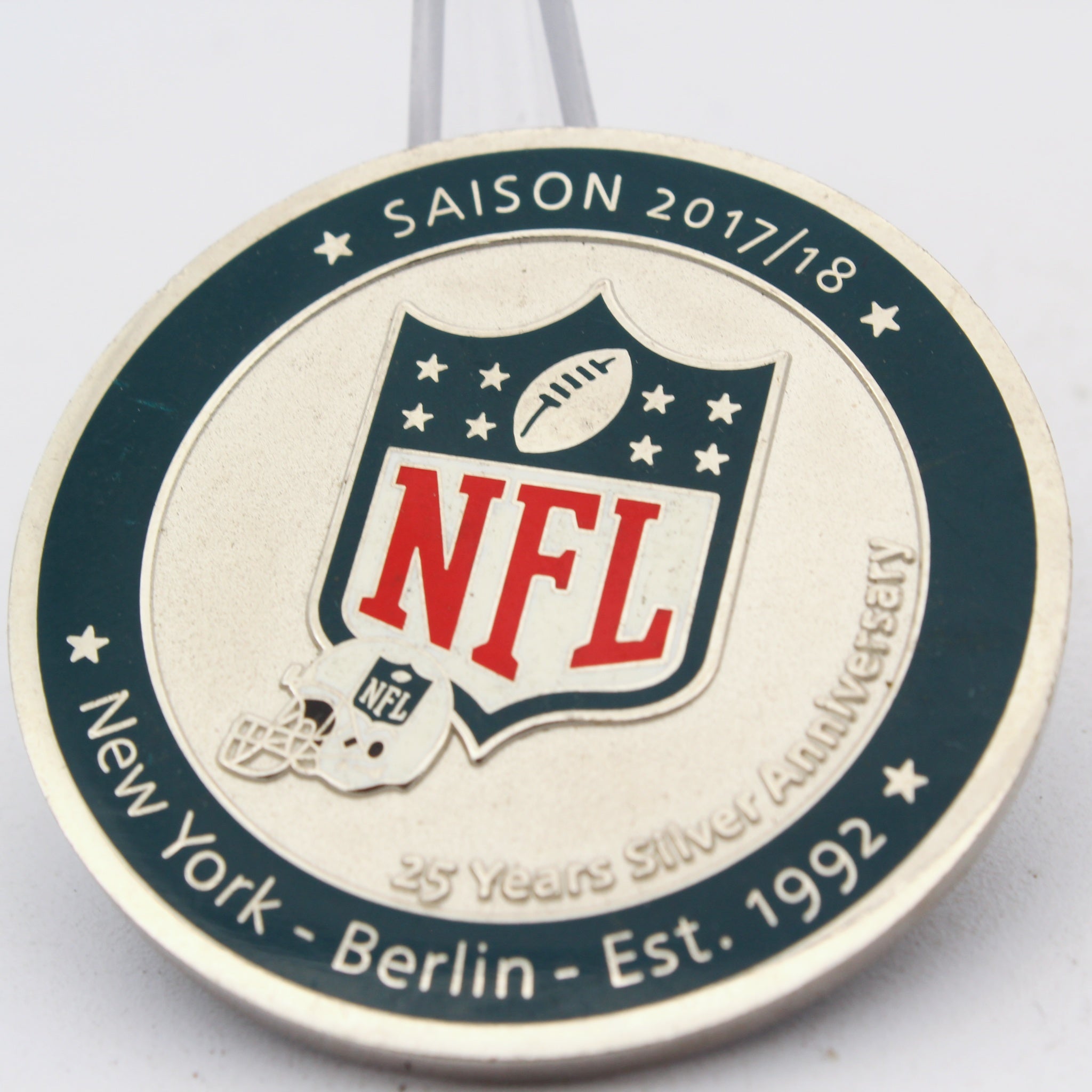 NFL Germany Allstars 25 Years Silver Anniversary Challenge Coin 2.0" Copper Used