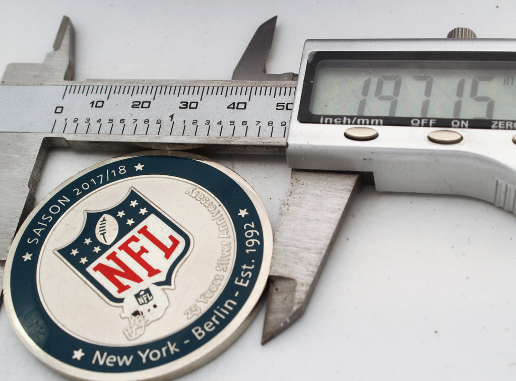 NFL Germany Allstars 25 Years Silver Anniversary Challenge Coin 2.0" Copper Used