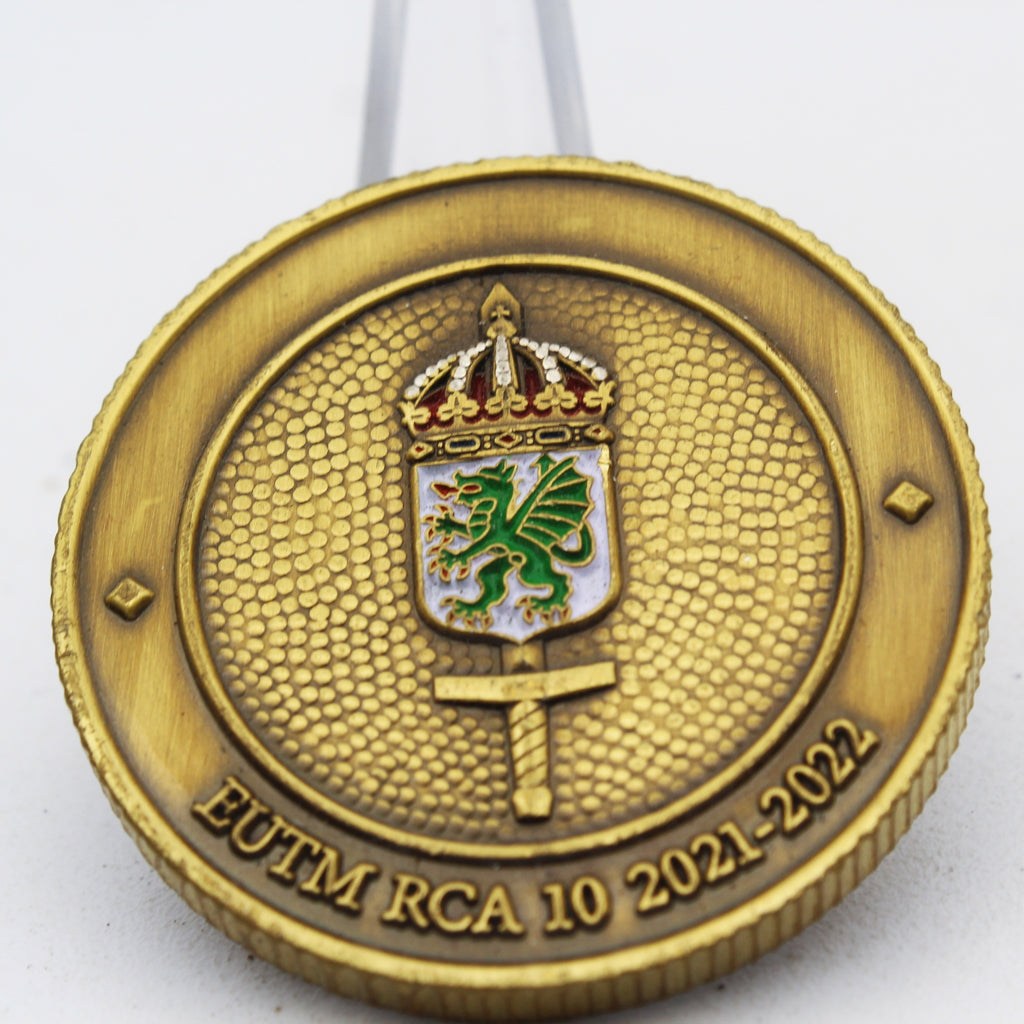 Swedish Armed Forces EUTM RCA 10 Challenge Coin 2021-2022 – 1.5 Inch Copper