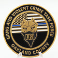 FBI Oakland County Gang and Violent Crime Task Force Challenge Coin 1.75" Copper Used