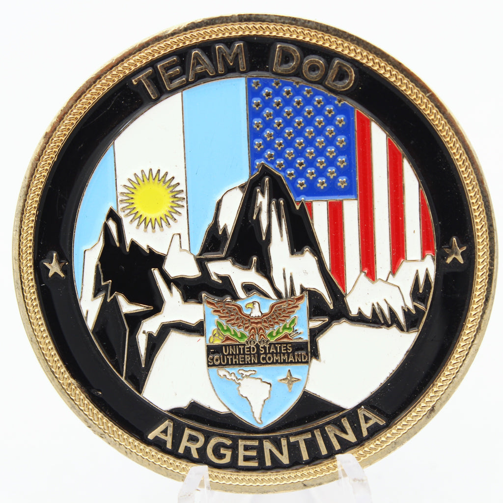 Department of Defense Embassy Argentina Challenge Coin SOUTHCOM Collectible 2“ Pre-owned
