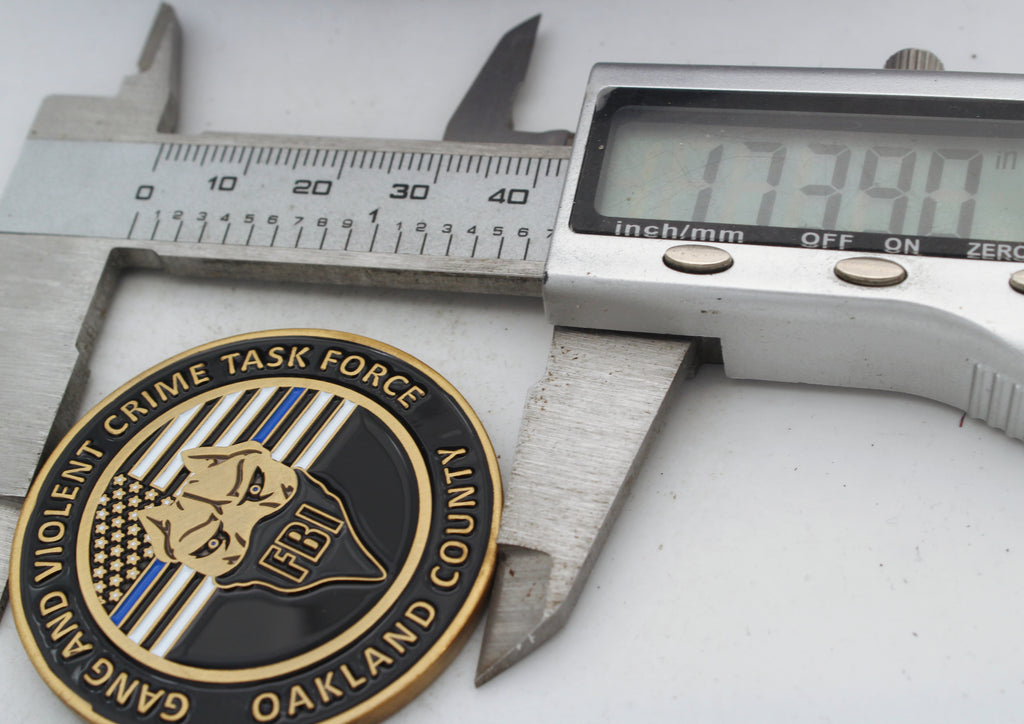 FBI Oakland County Gang and Violent Crime Task Force Challenge Coin 1.75" Copper Used