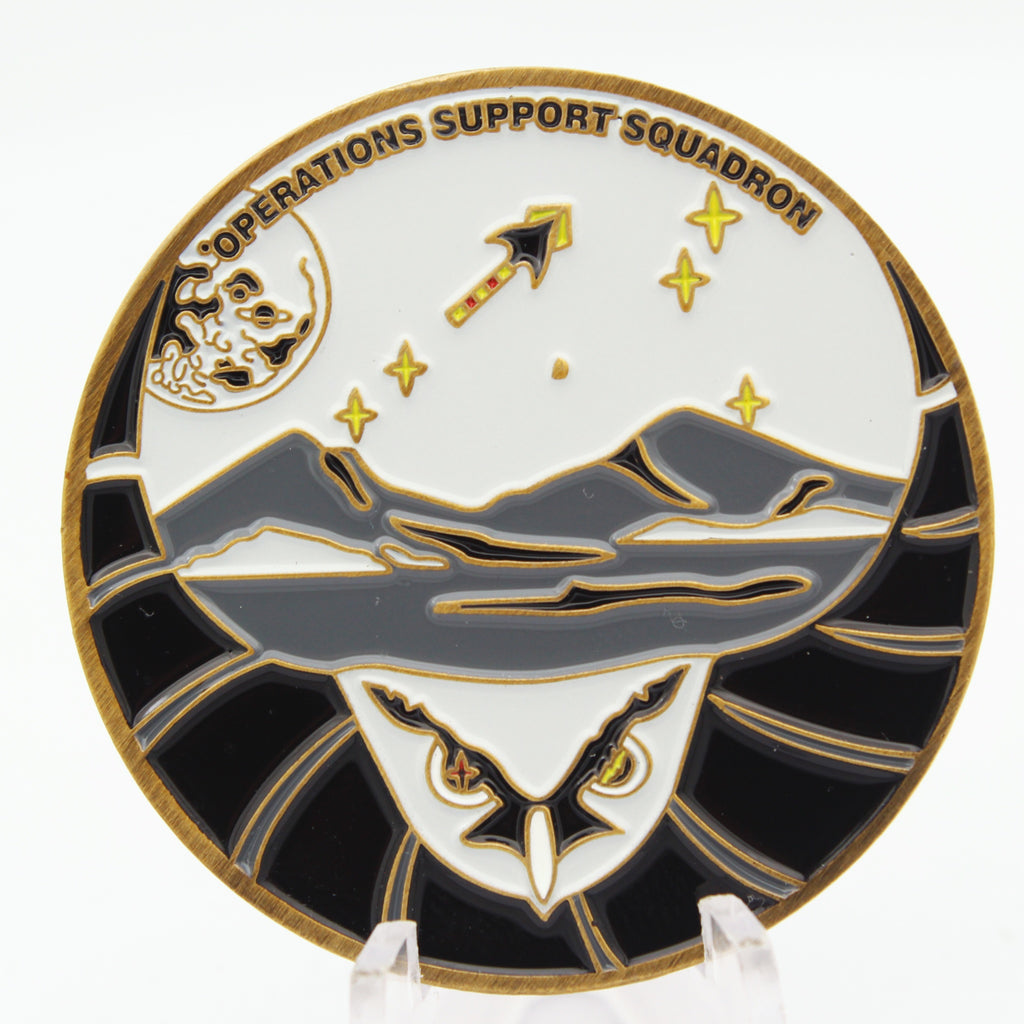 Operations Support Squadron Trust Innovate Connect Challenge Coin 1.75" Copper Used