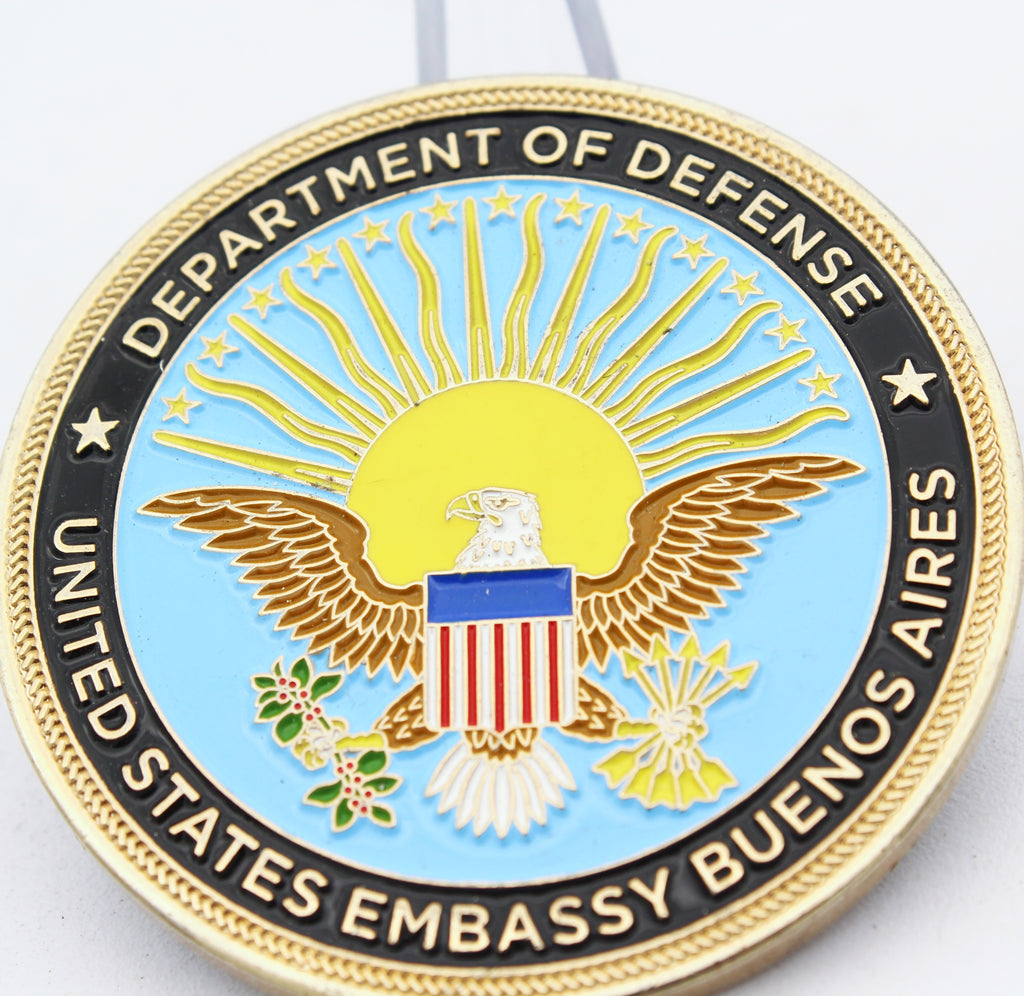 Department of Defense Embassy Argentina Challenge Coin SOUTHCOM Collectible 2“ Pre-owned