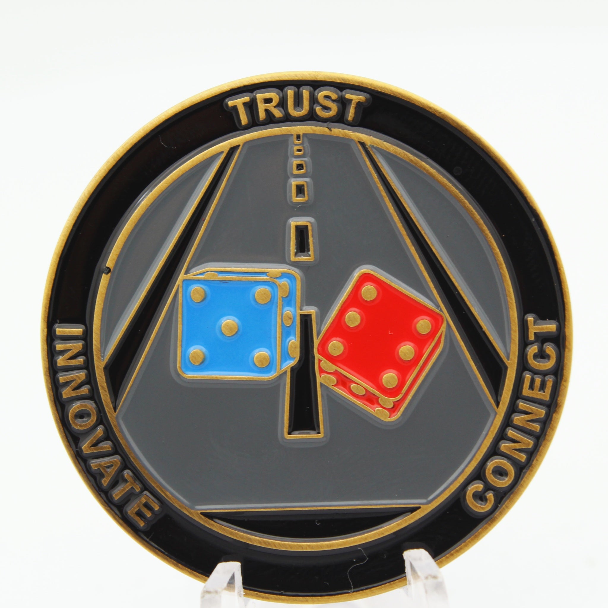 Operations Support Squadron Trust Innovate Connect Challenge Coin 1.75" Copper Used