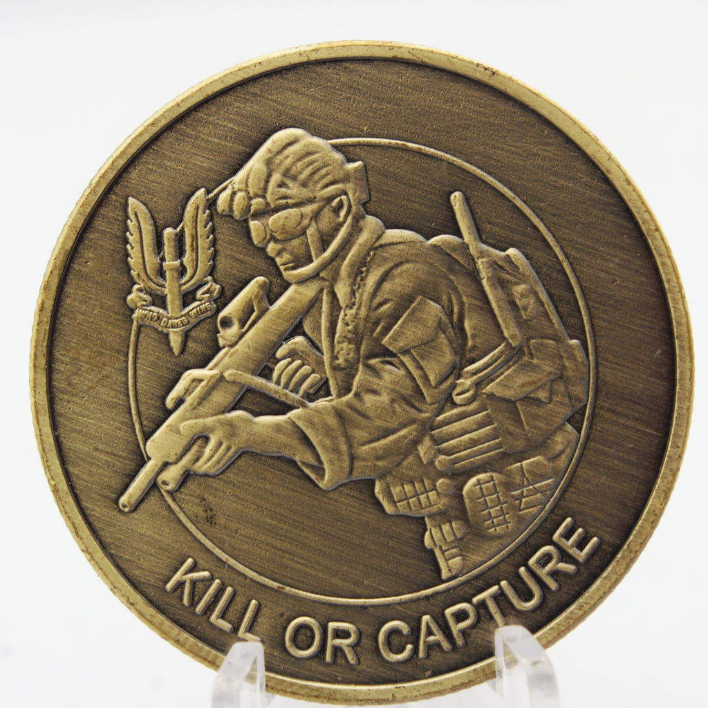 Special Air Service SAS Who Dares Wins Kill or Capture Challenge Coin 1.5" Copper pre-owned