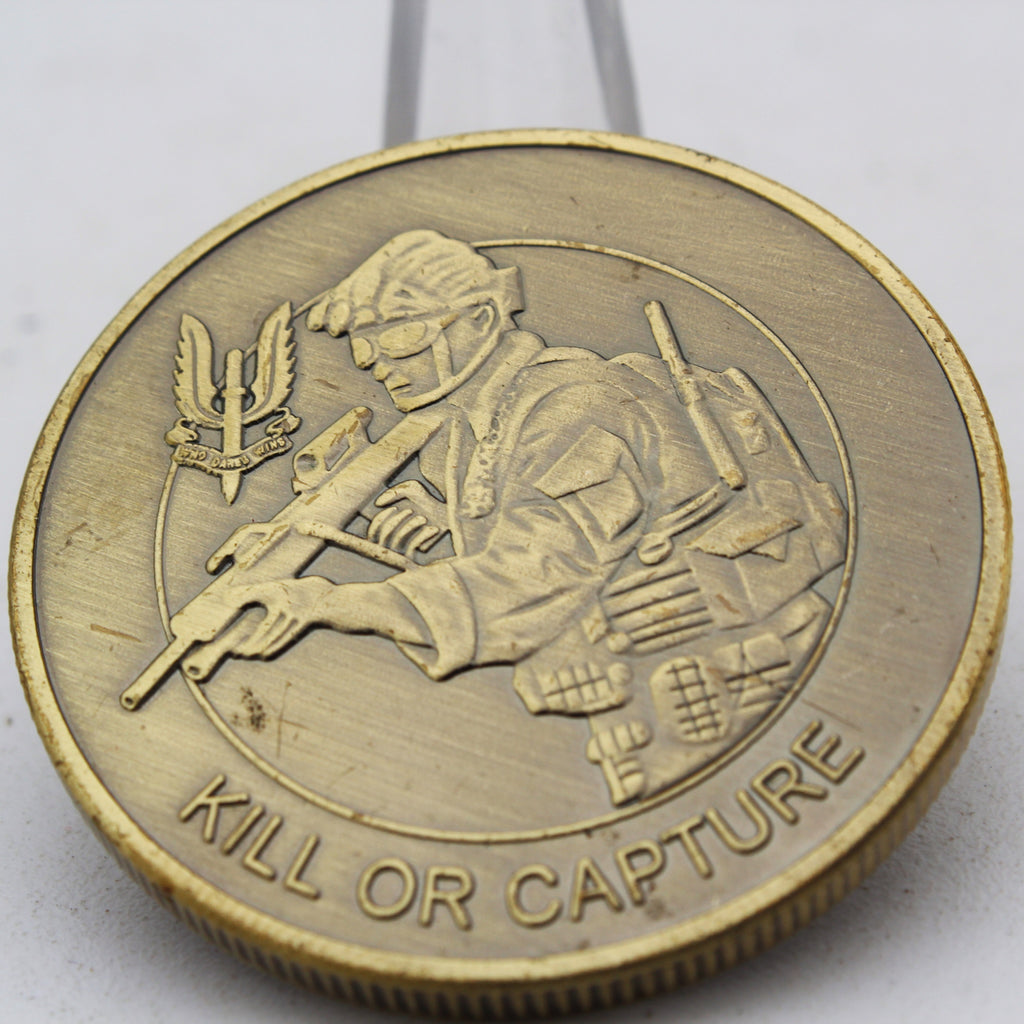 Special Air Service SAS Who Dares Wins Kill or Capture Challenge Coin 1.5" Copper pre-owned