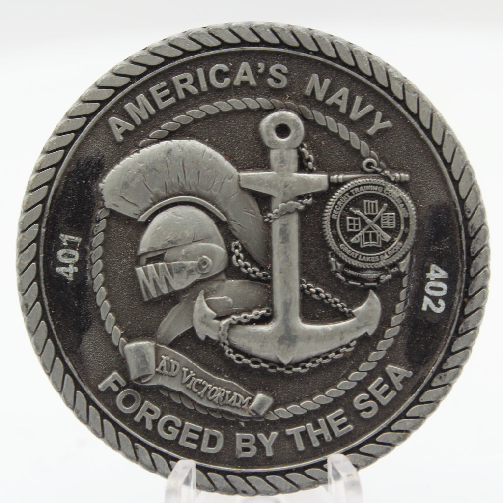 America’s Navy Forged by the Sea Recruit Training Command Challenge Coin Pre-owned
