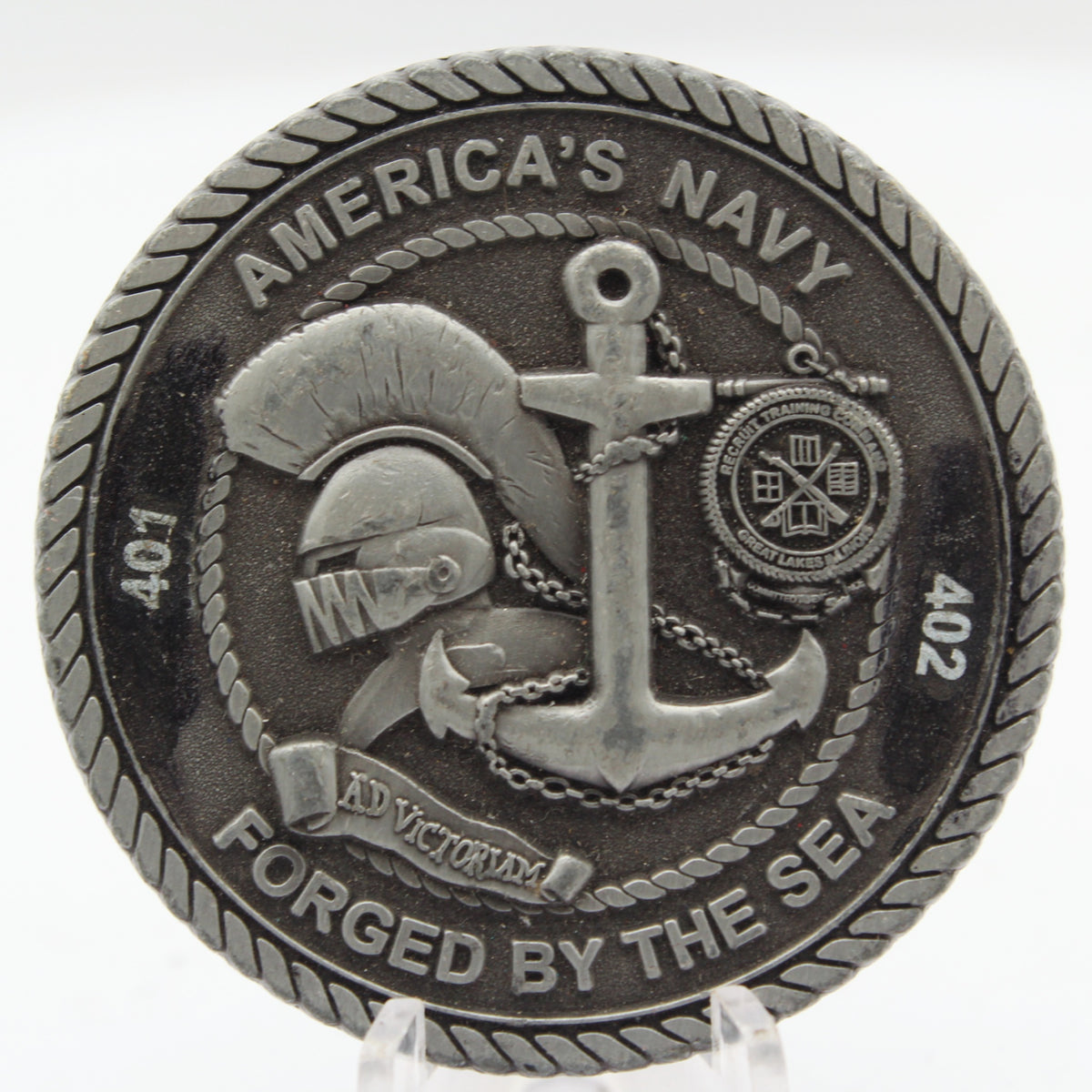 America’s Navy Forged by the Sea Recruit Training Command Challenge Coin Pre-owned