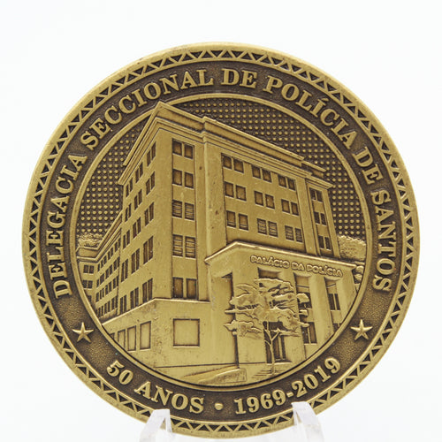 Brazil Sao Paulo Civil Police Challenge Coin DEINTER 6 50 Years 1.75” Pre-owned