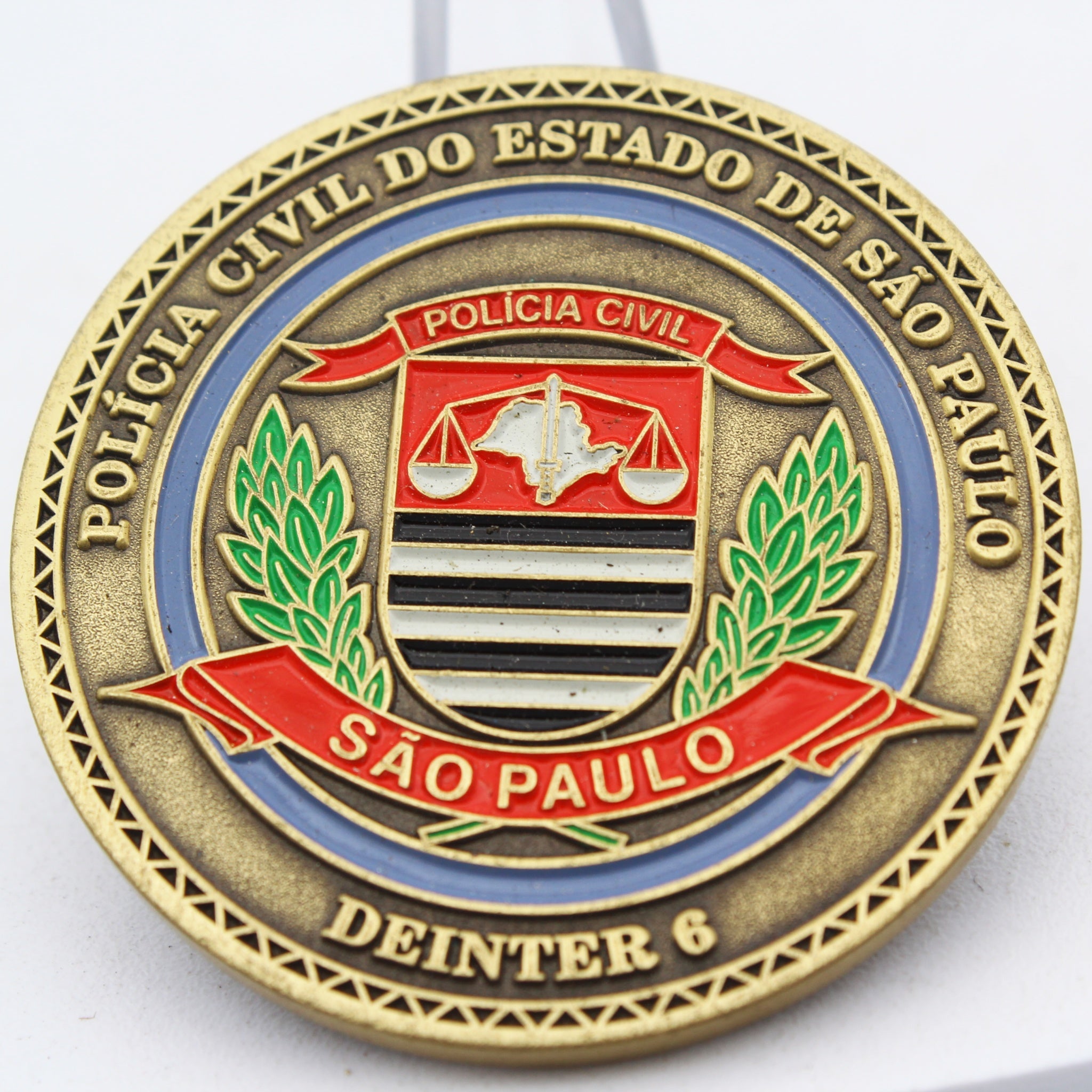 Brazil Sao Paulo Civil Police Challenge Coin DEINTER 6 50 Years 1.75” Pre-owned