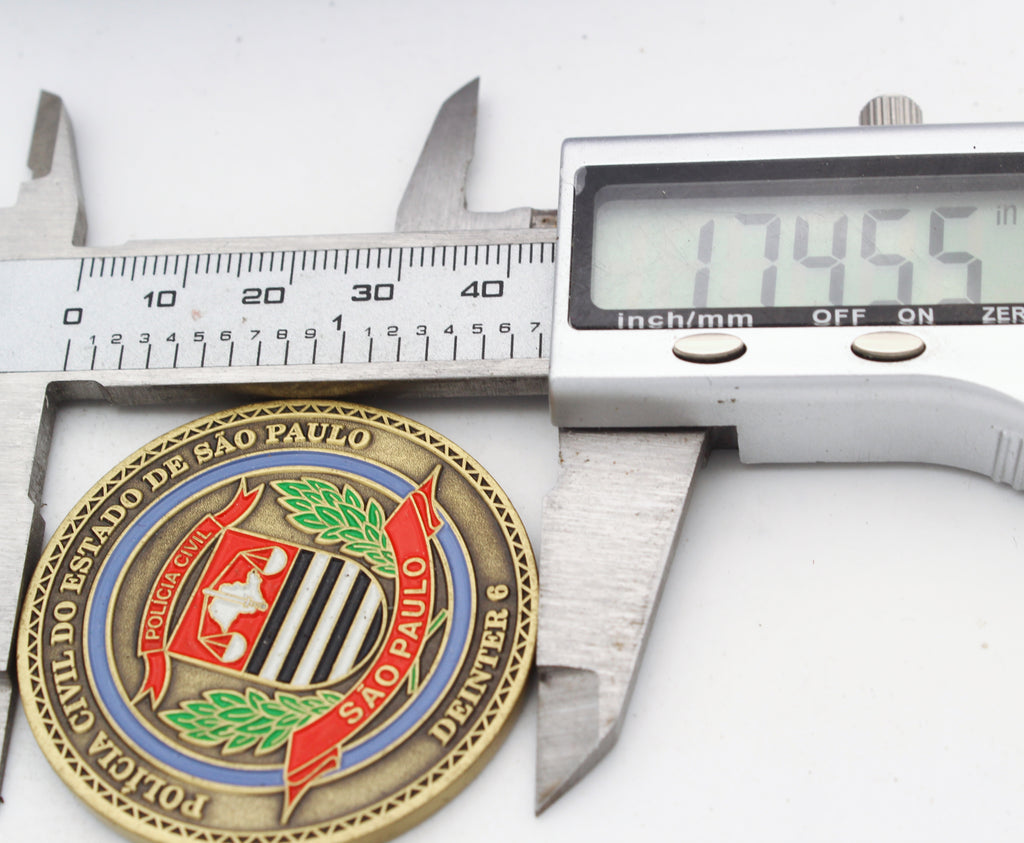 Brazil Sao Paulo Civil Police Challenge Coin DEINTER 6 50 Years 1.75” Pre-owned