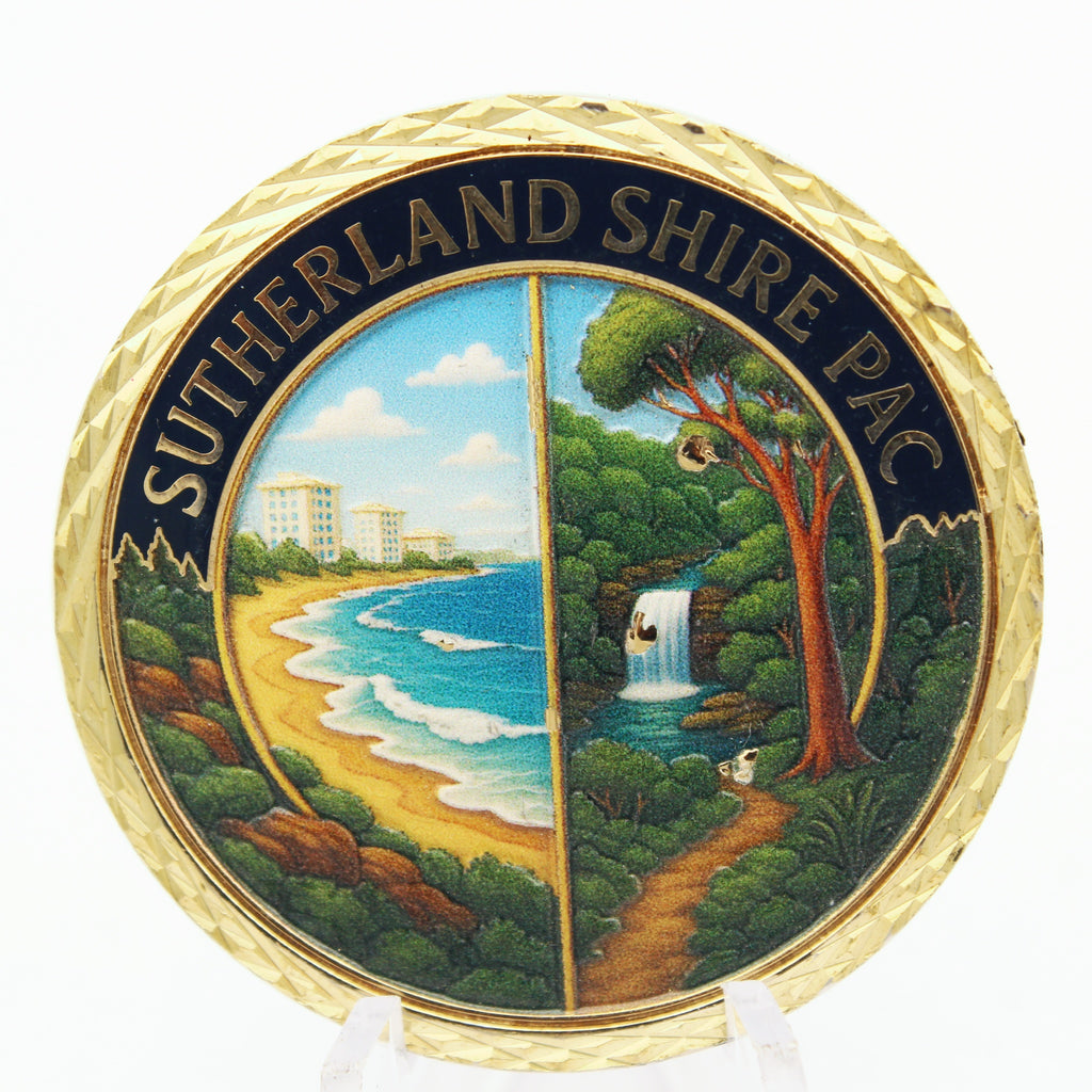 NSW Police Force Sutherland Shire PAC Challenge Coin Australia 1.65 Inch Pre-owned
