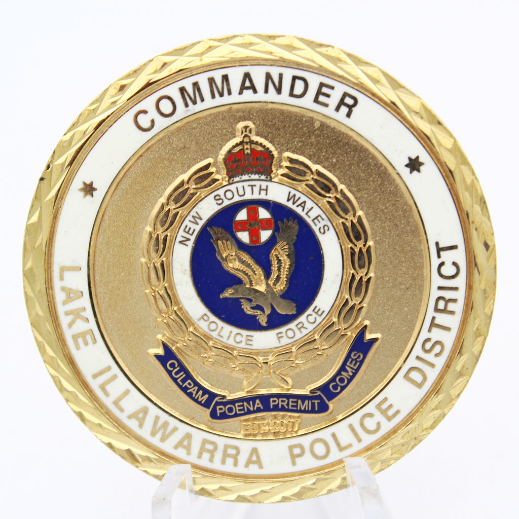 NSW Police Force Commander Lake Illawarra Police District Challenge Coin 1.65 Inch Pre-owned