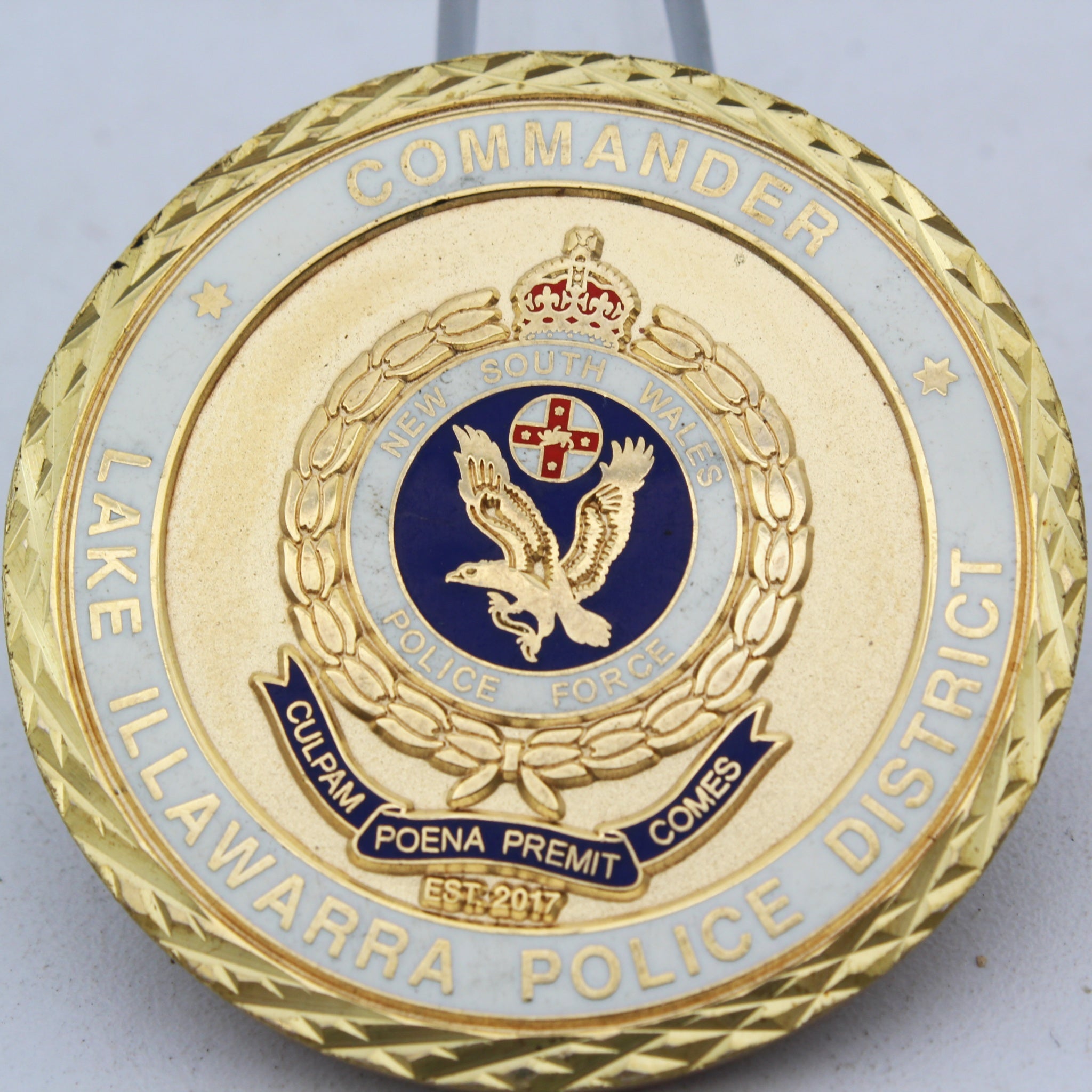 NSW Police Force Commander Lake Illawarra Police District Challenge Coin 1.65 Inch Pre-owned