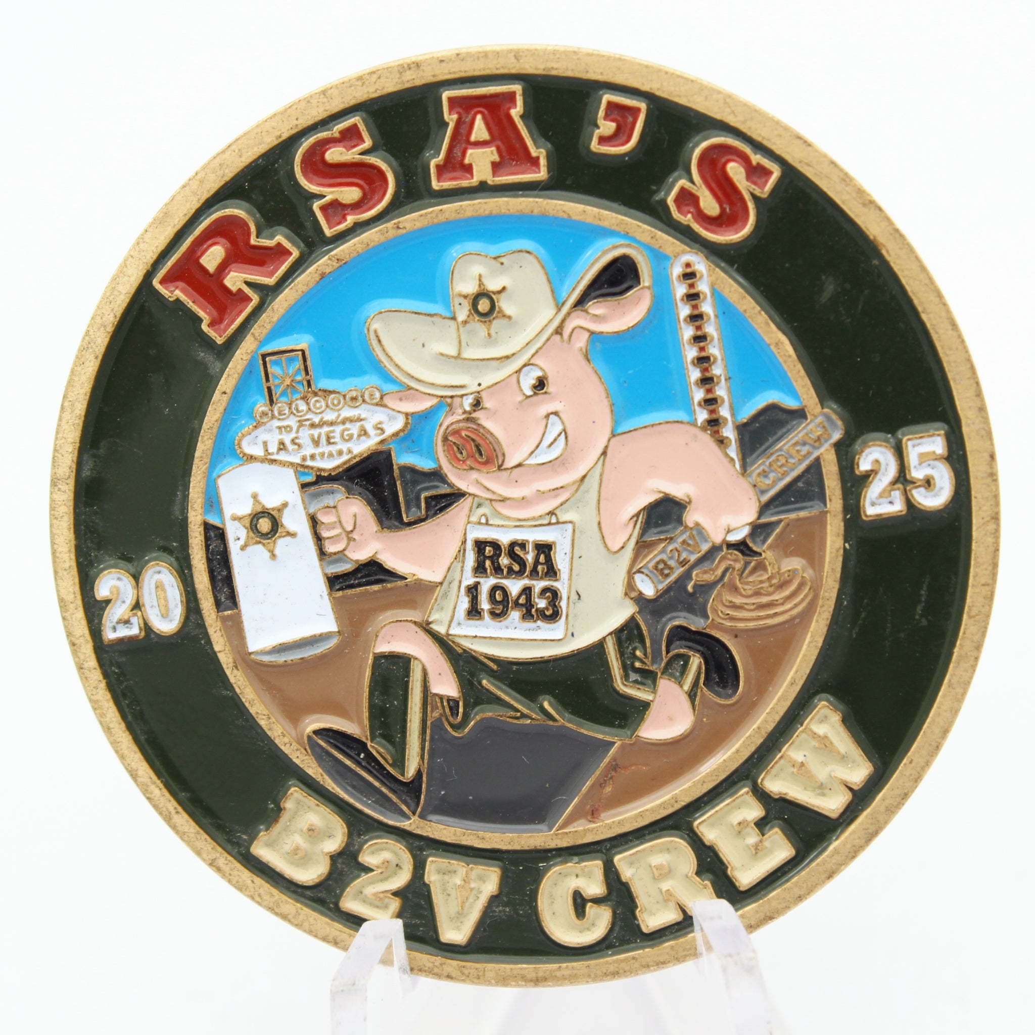 Riverside Sheriffs Association RSA B2V Crew 2025 Challenge Coin 1.75 Inch Pre-owned