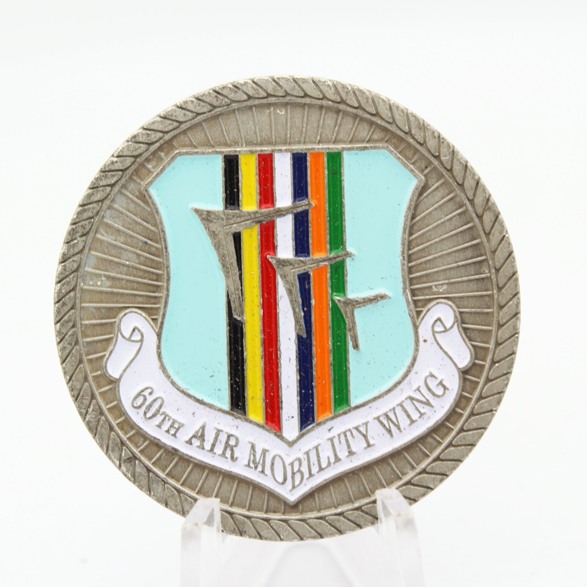 60th Air Mobility Wing Travis AFB United States Air Force Challenge Coin 1.6" Copper Used