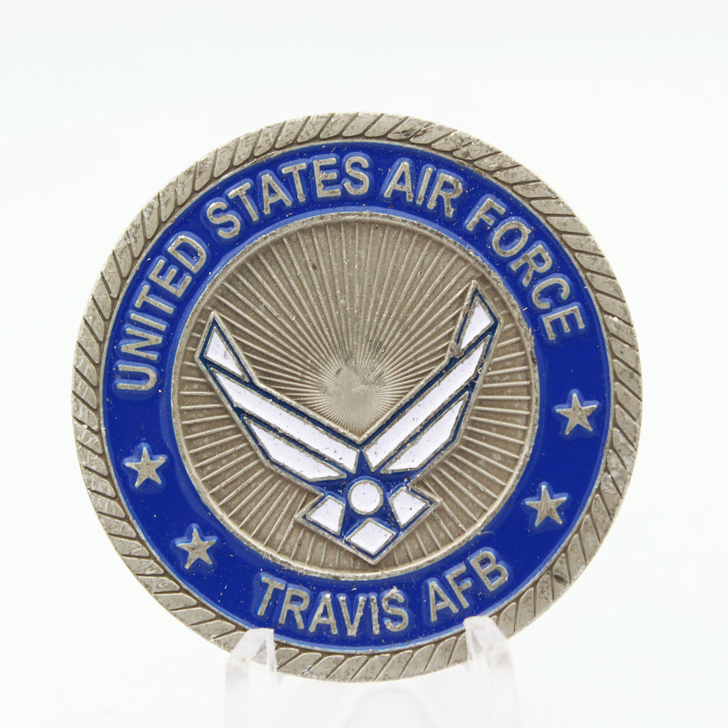 60th Air Mobility Wing Travis AFB United States Air Force Challenge Coin 1.6" Copper Used