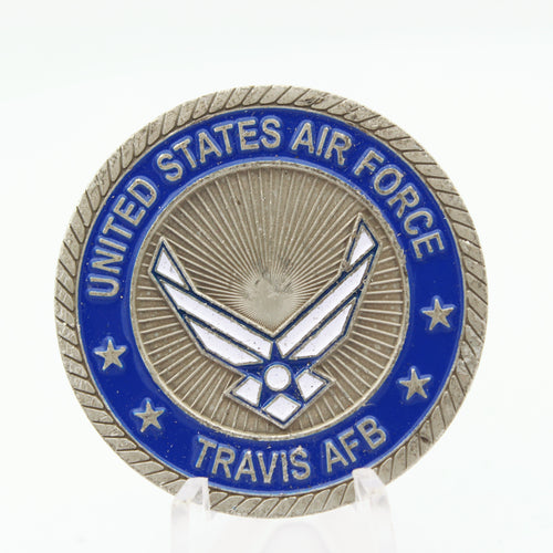 60th Air Mobility Wing Travis AFB United States Air Force Challenge Coin 1.6" Copper Used