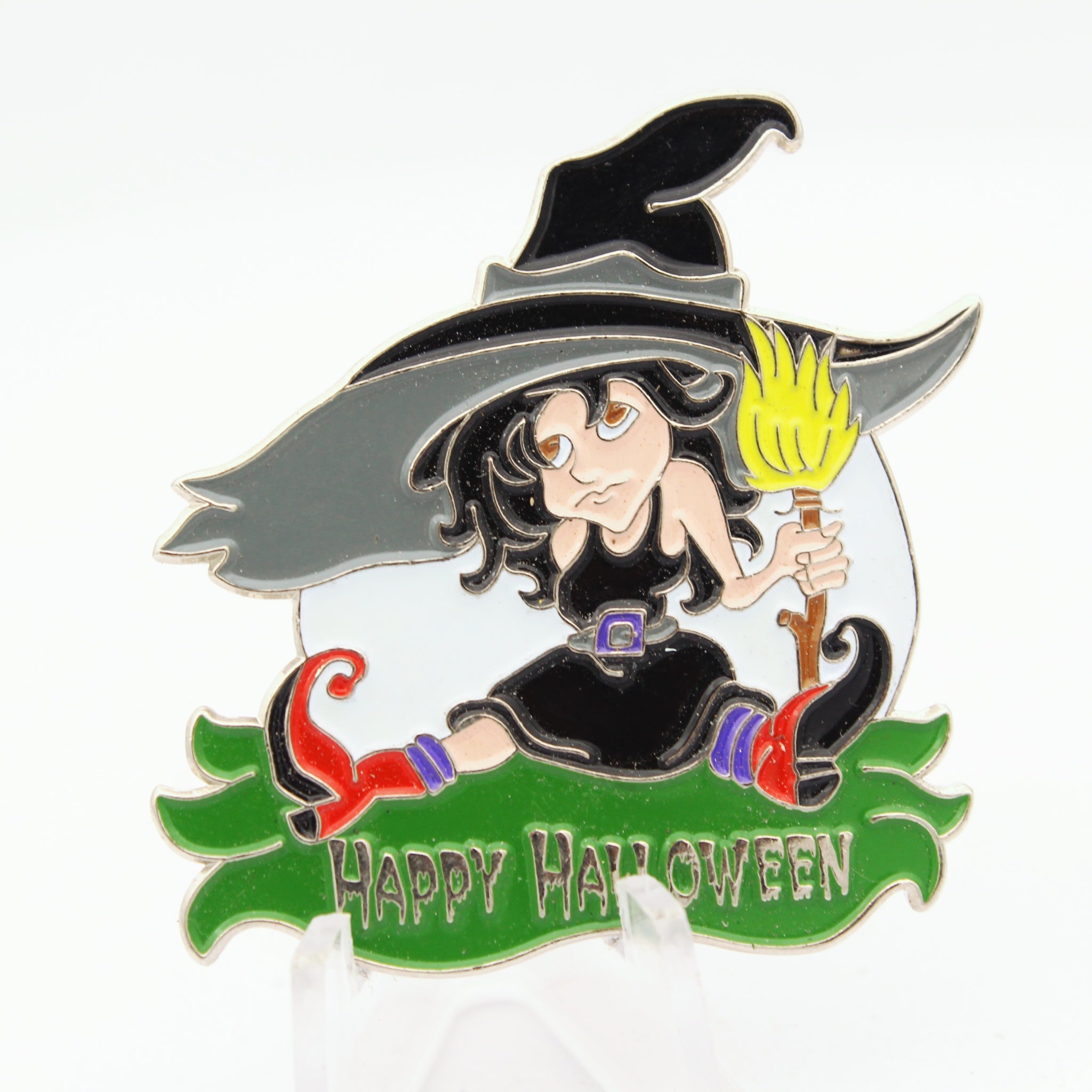 Halloween Witch Pumpkin Geocaching Trackable Challenge Coin 1.65 Inch Pre-owned