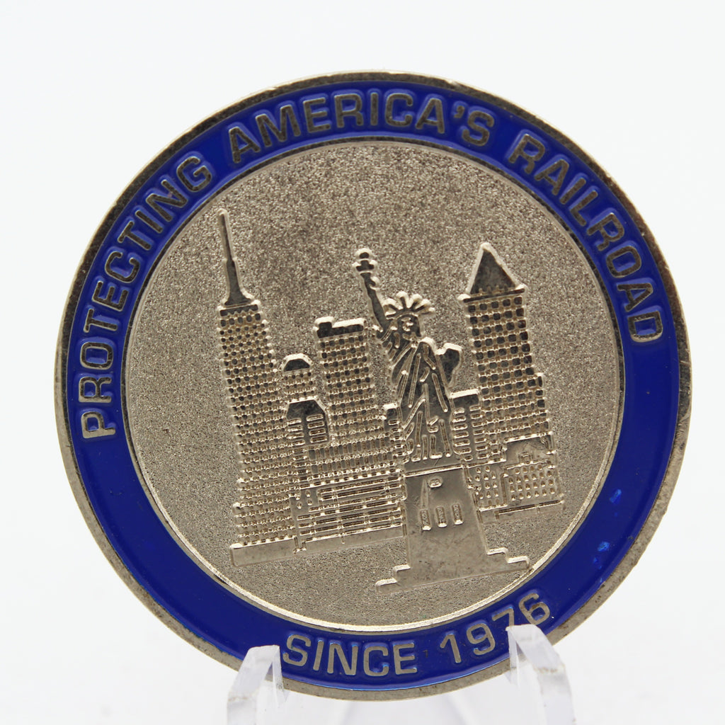 Amtrak Police New York Division Challenge Coin 1.5'' Copper Railroad Police Medallion Pre-Owned