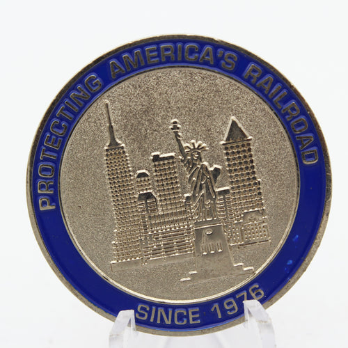 Amtrak Police New York Division Challenge Coin 1.5'' Copper Railroad Police Medallion Pre-Owned