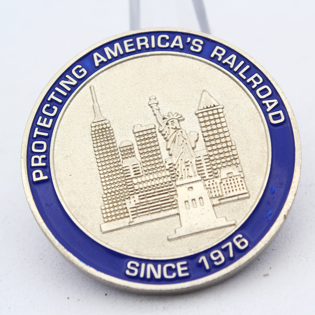 Amtrak Police New York Division Challenge Coin 1.5'' Copper Railroad Police Medallion Pre-Owned