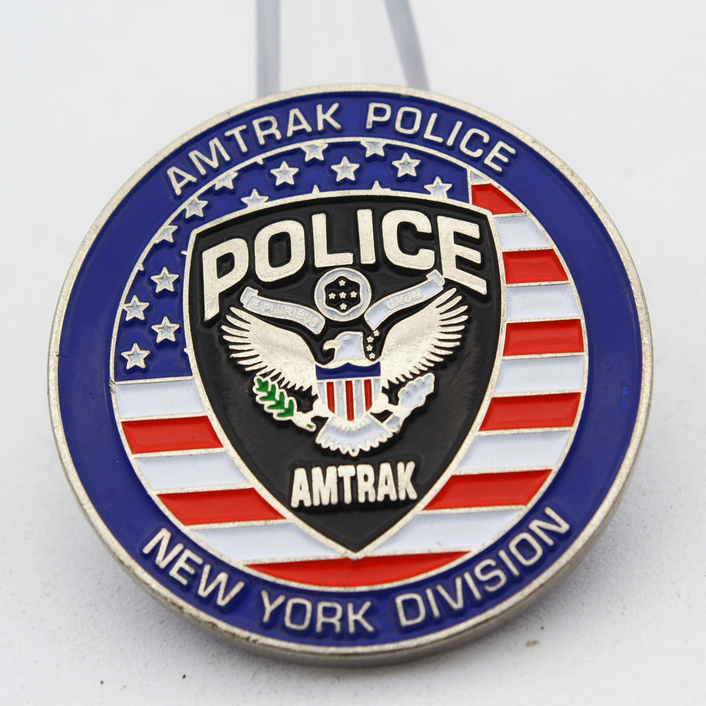 Amtrak Police New York Division Challenge Coin 1.5'' Copper Railroad Police Medallion Pre-Owned