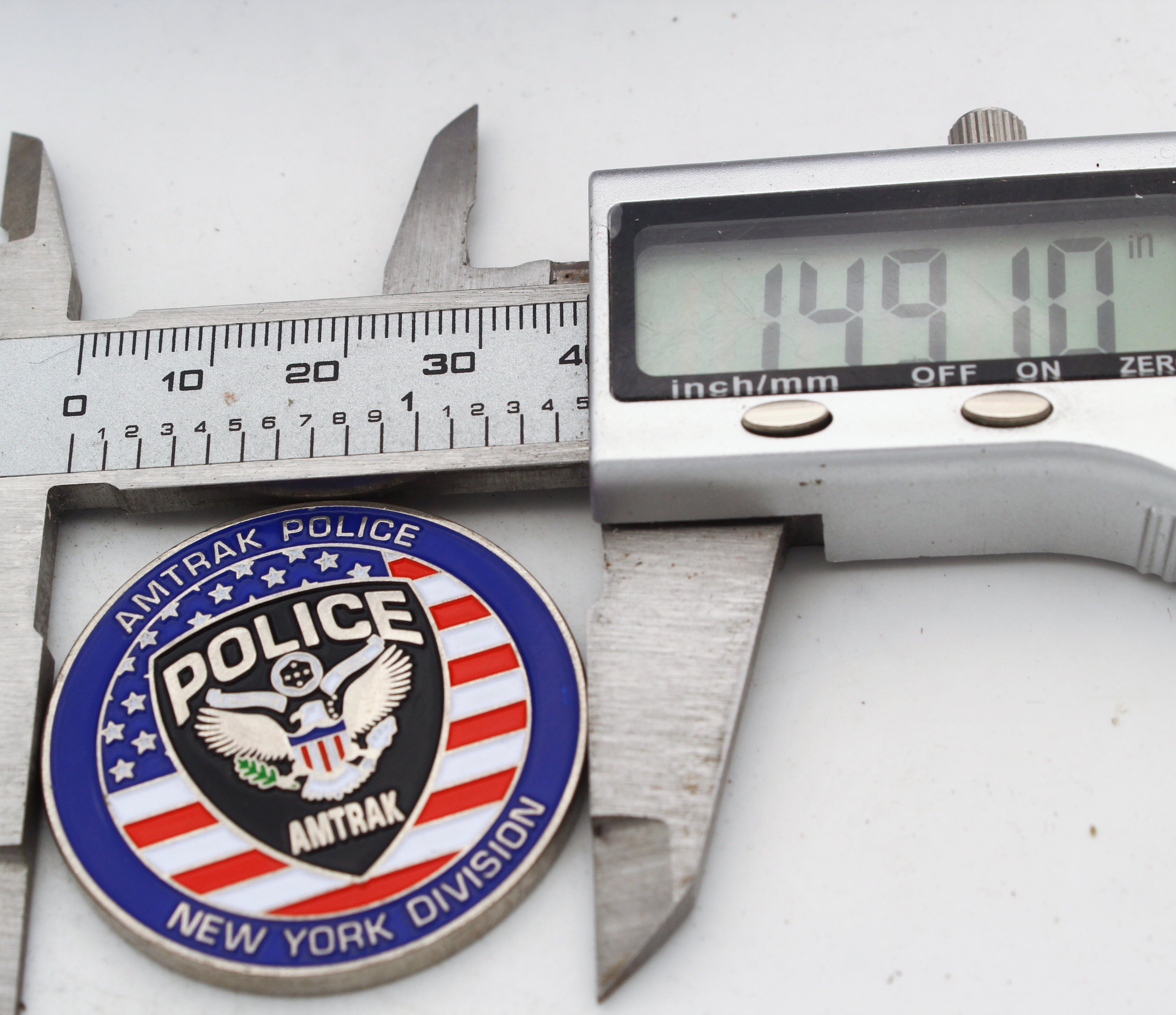 Amtrak Police New York Division Challenge Coin 1.5'' Copper Railroad Police Medallion Pre-Owned