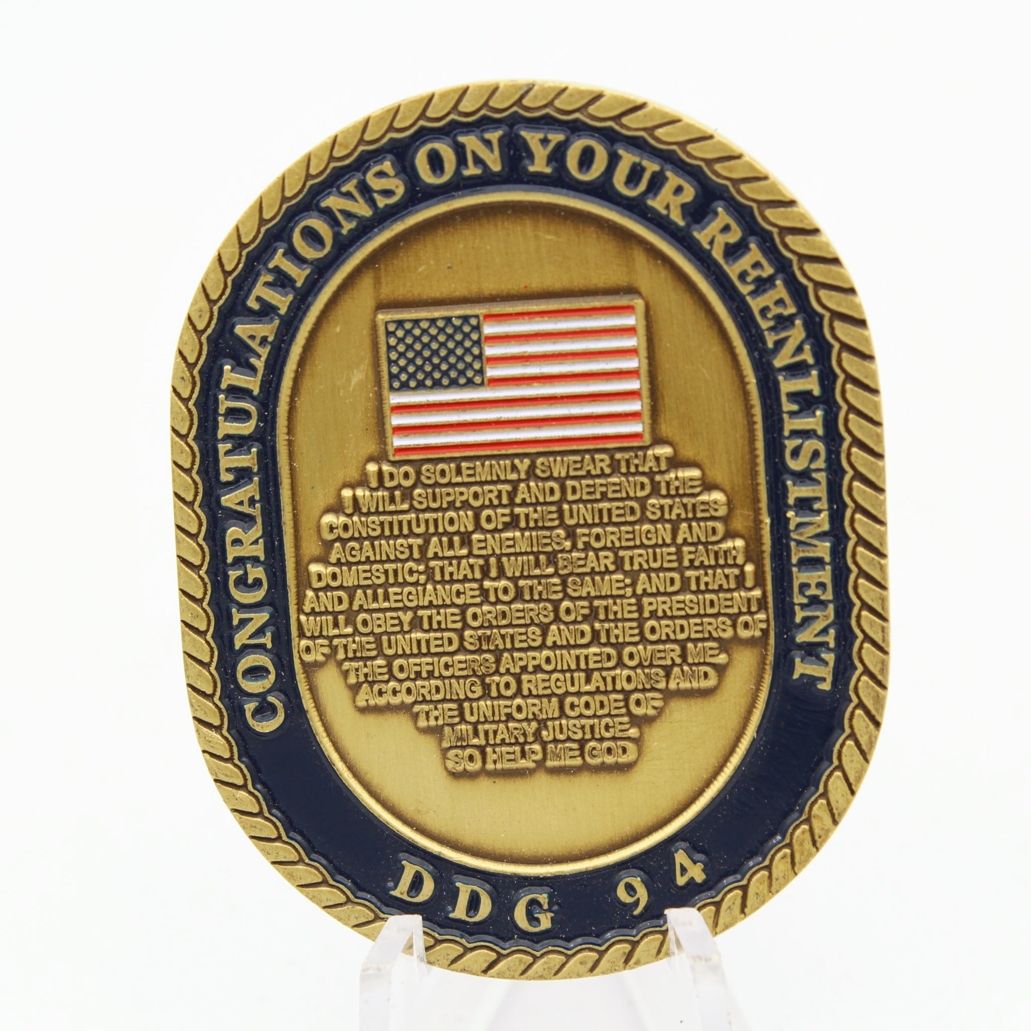 USS Nitze DDG-94 Challenge Coin 2.0'' Copper US Navy Destroyer Medallion Pre-Owned