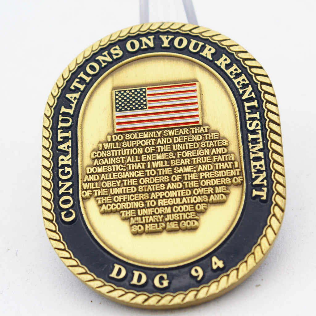 USS Nitze DDG-94 Challenge Coin 2.0'' Copper US Navy Destroyer Medallion Pre-Owned