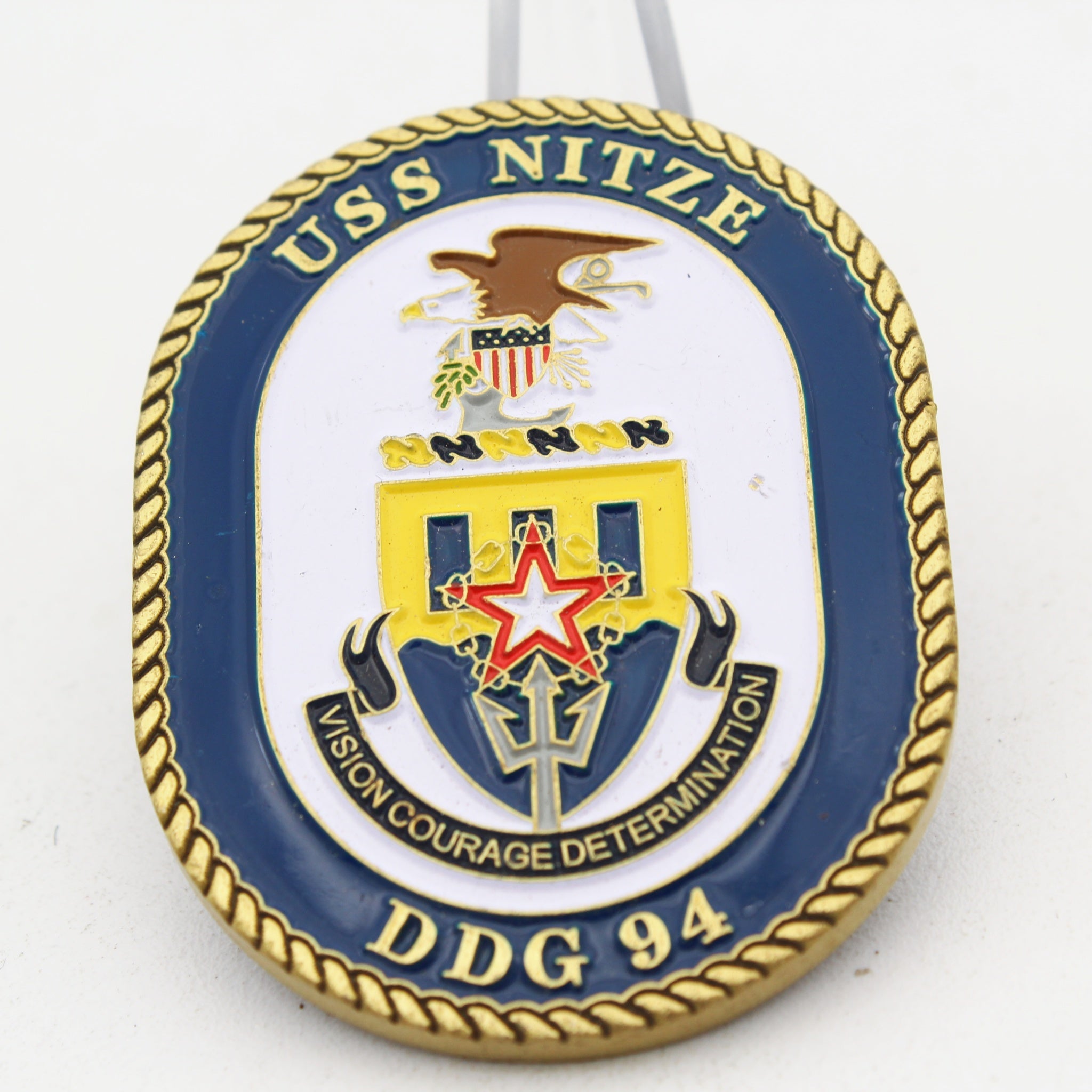 USS Nitze DDG-94 Challenge Coin 2.0'' Copper US Navy Destroyer Medallion Pre-Owned