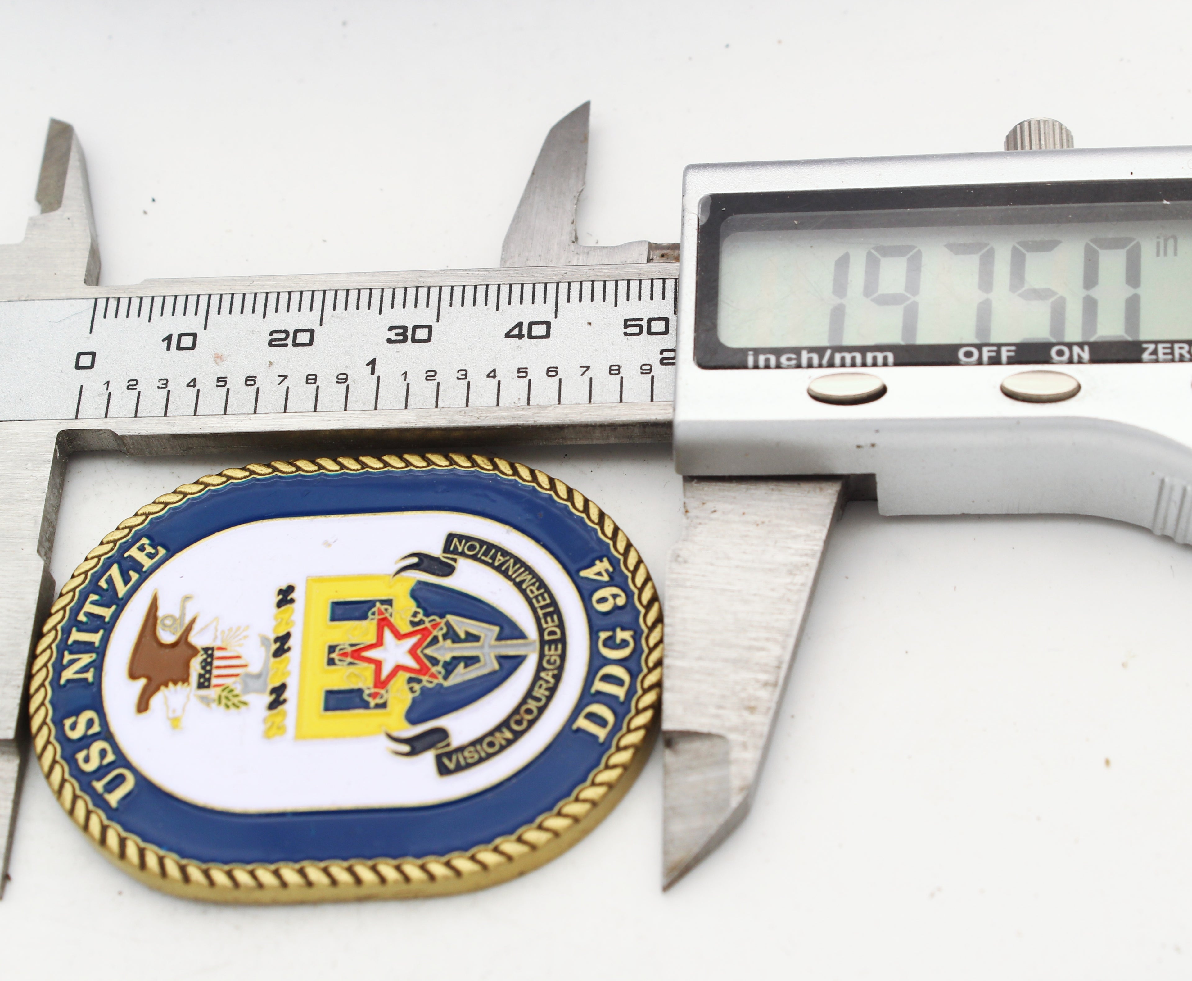USS Nitze DDG-94 Challenge Coin 2.0'' Copper US Navy Destroyer Medallion Pre-Owned