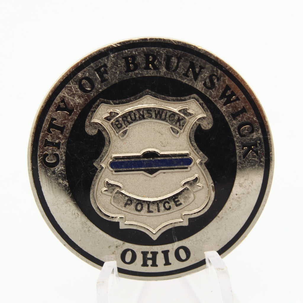 Brunswick Police Ohio Challenge Coin 1.5'' Copper Thin Blue Line Law Enforcement Pre-owned