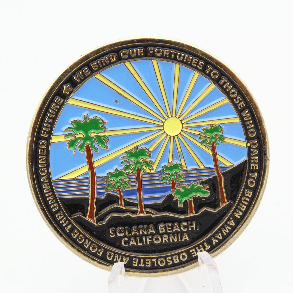 Solana Challenge Coin Solana Beach California Crypto Collectible 1.75" Copper Medallion Pre-owned