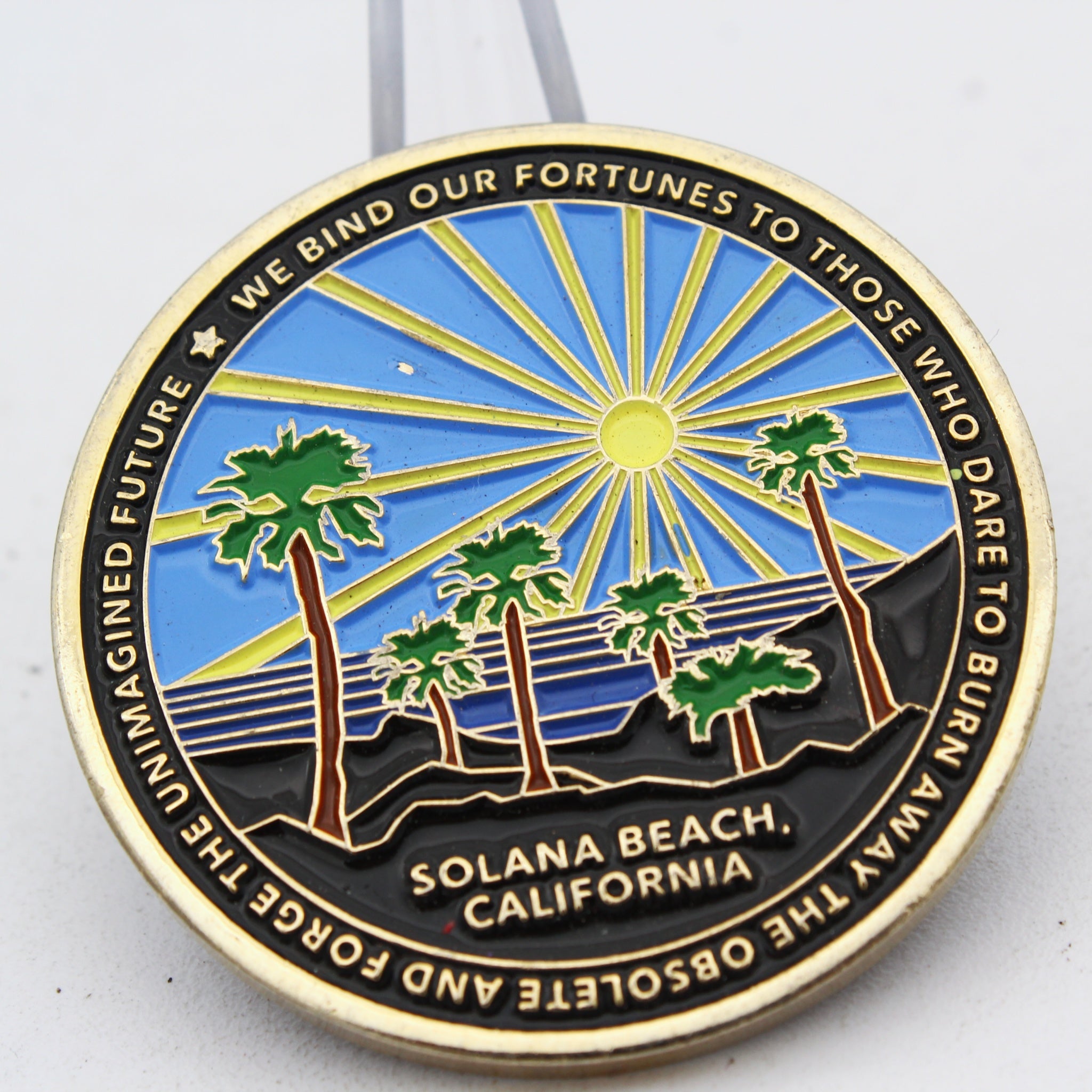 Solana Challenge Coin Solana Beach California Crypto Collectible 1.75" Copper Medallion Pre-owned
