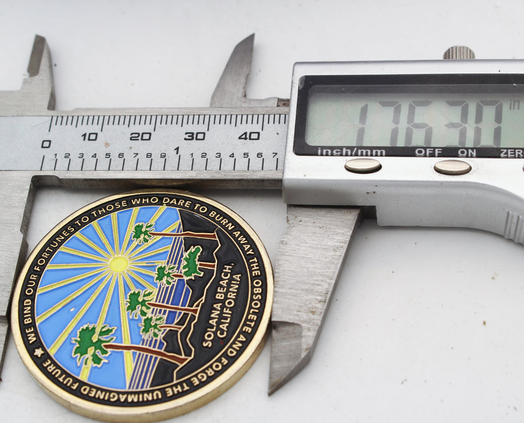 Solana Challenge Coin Solana Beach California Crypto Collectible 1.75" Copper Medallion Pre-owned
