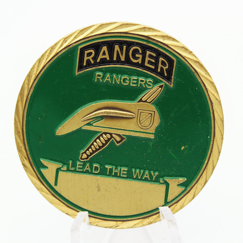 US Army Ranger Ft Benning Camp Merrill Challenge Coin 1.5" Copper Lead The Way Medallion Pre-owned
