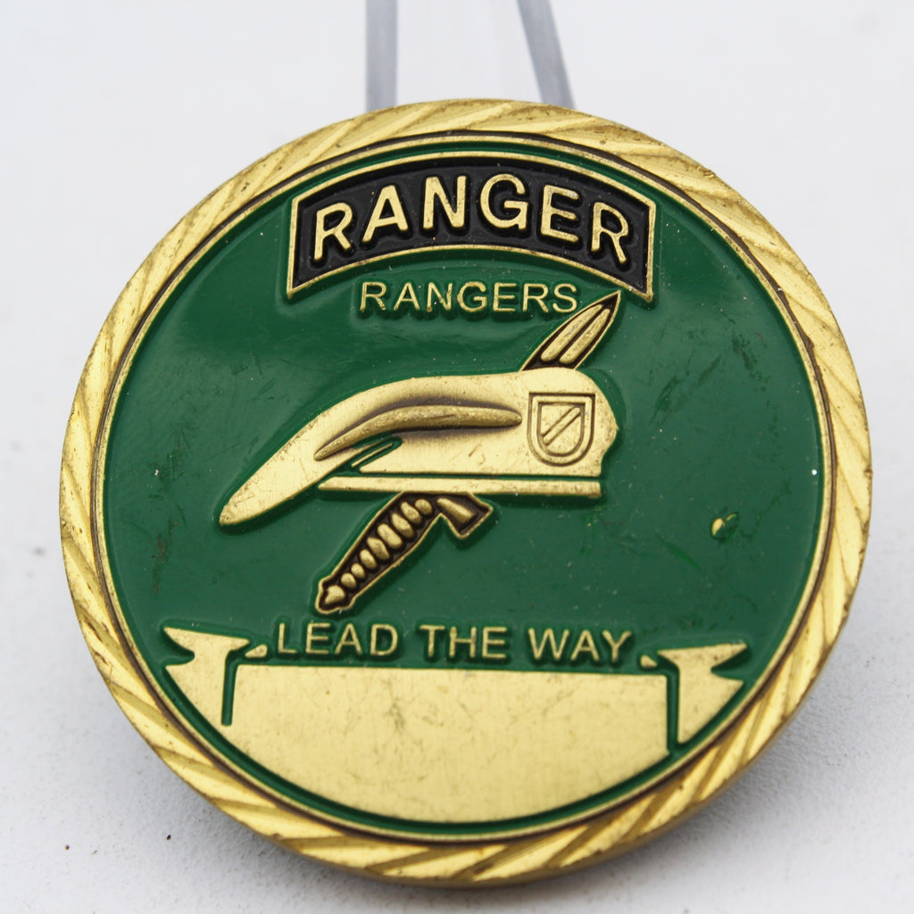 US Army Ranger Ft Benning Camp Merrill Challenge Coin 1.5" Copper Lead The Way Medallion Pre-owned