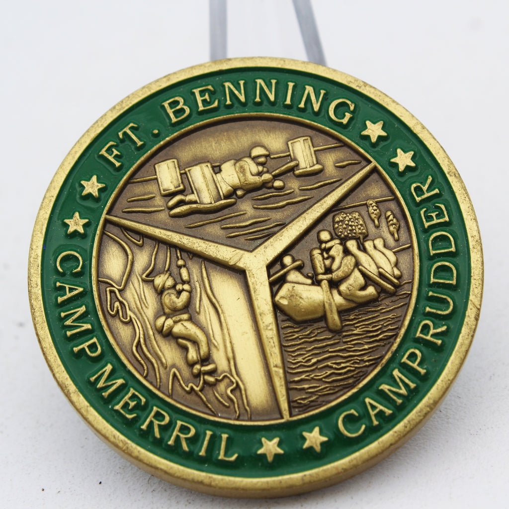 US Army Ranger Ft Benning Camp Merrill Challenge Coin 1.5" Copper Lead The Way Medallion Pre-owned