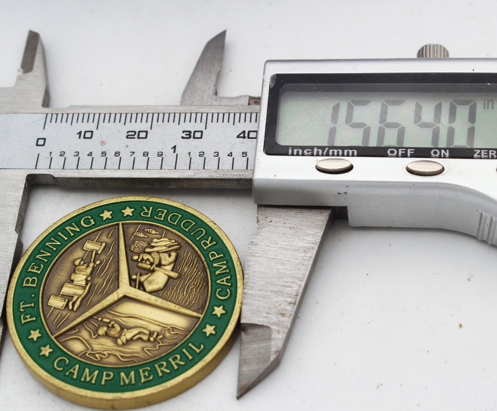 US Army Ranger Ft Benning Camp Merrill Challenge Coin 1.5" Copper Lead The Way Medallion Pre-owned